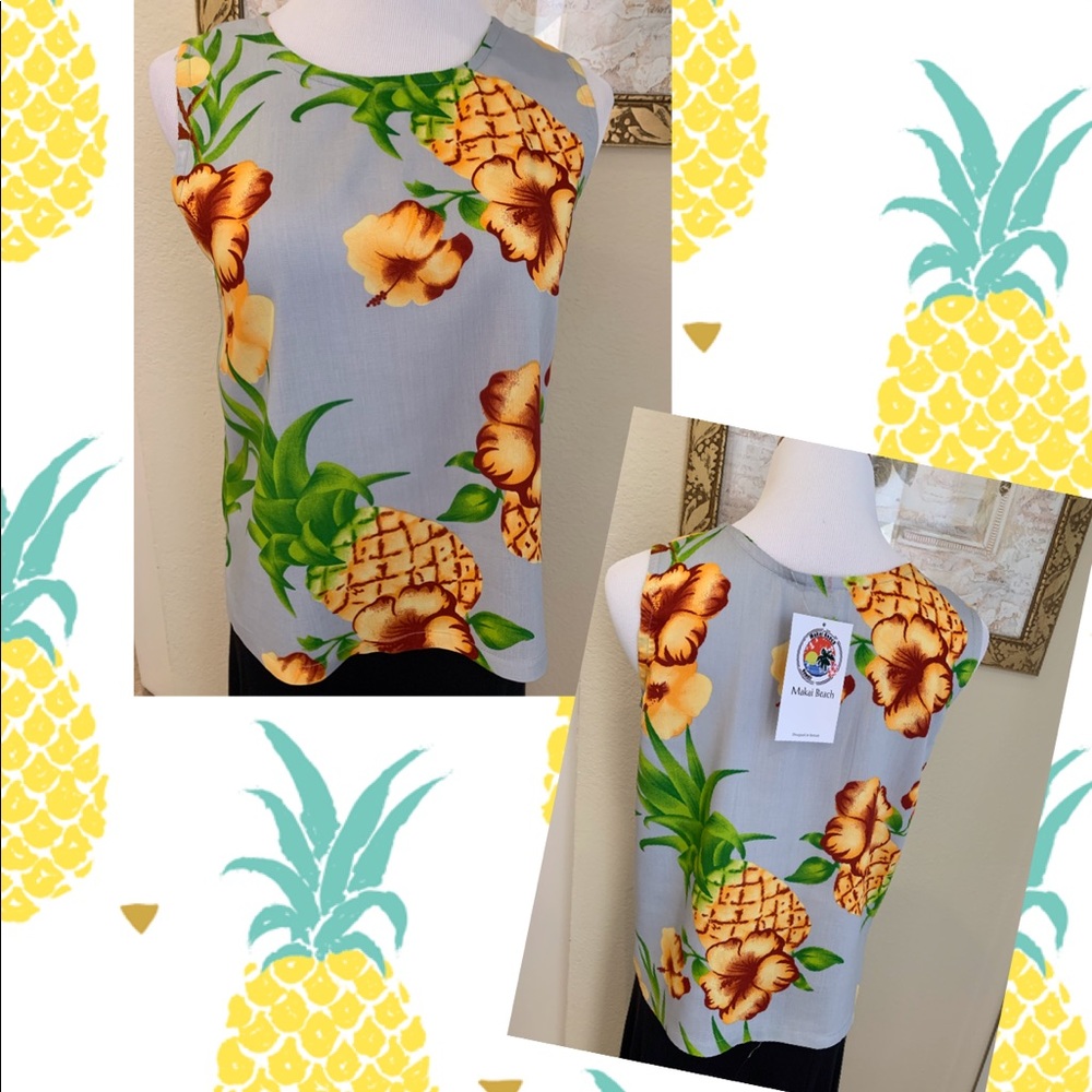Makai Beach Hawaii Pineapple Top